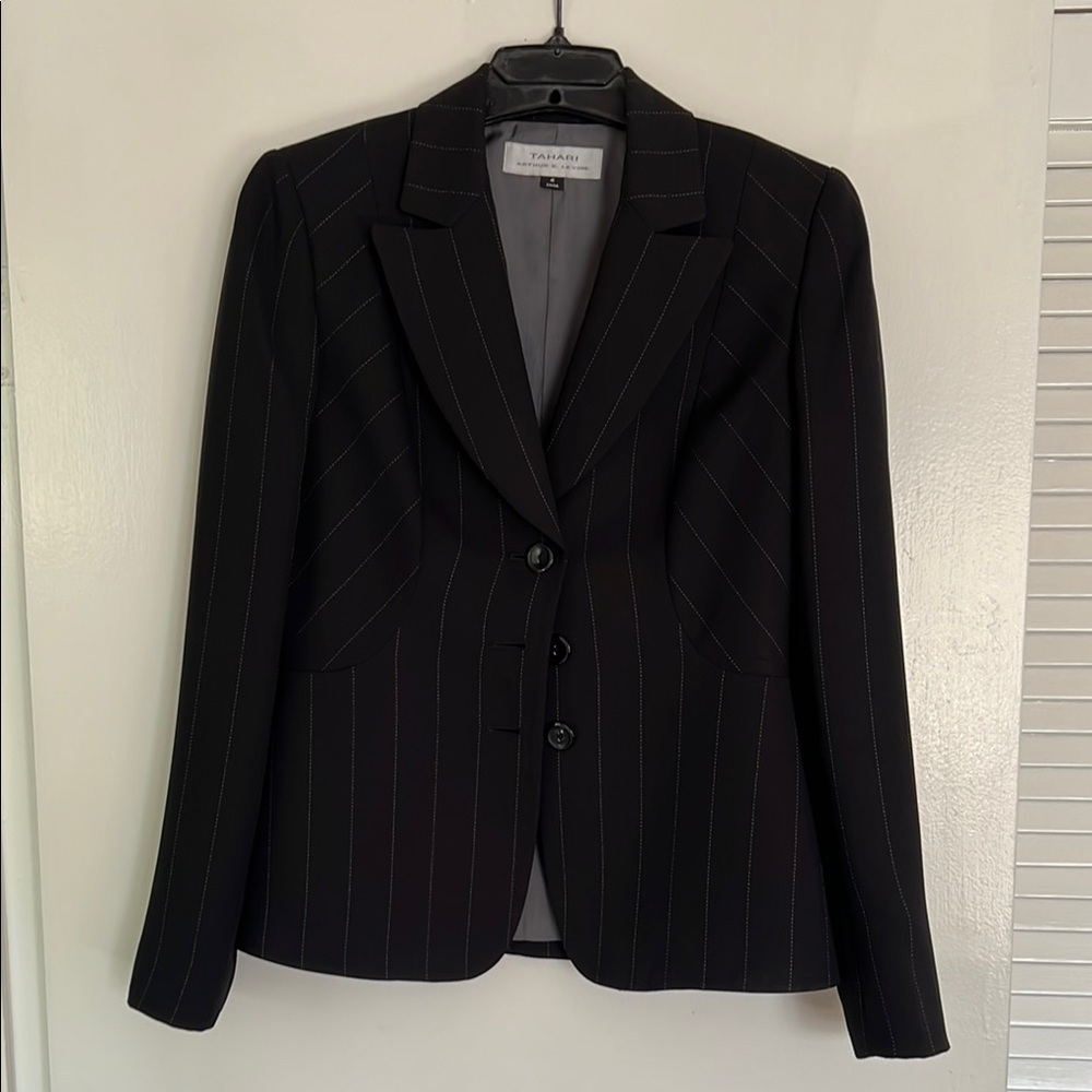 Tahari Black Blazer Classic Suit Jacket
